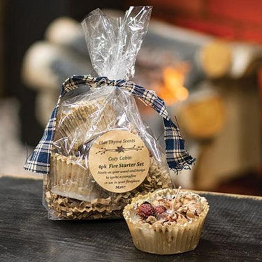 4 Set Cozy Cabin Fire Starters - The Fox Decor